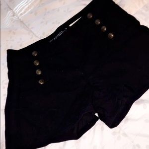 Cute black high waisted shorts w/buttons